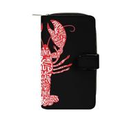 Peace Love Crawfish Carino Portafogli Lunghi Grande Capacità Portafoglio Fibbia Borsa Blocco Pochette per Bill Cash Coin Card Key Purse, Stile:, 19.7x11x3.5cm, Per tutte le stagioni