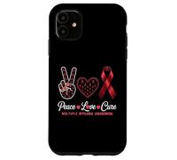 Peace Love cura il mieloma multiplo consapevolezza uomini donne bambini Custodia per iPhone 11