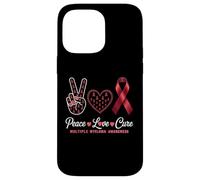 Peace Love cura il mieloma multiplo consapevolezza uomini donne bambini Custodia per iPhone 14 Pro Max