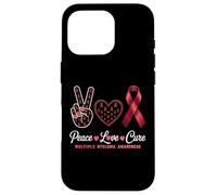 Peace Love cura il mieloma multiplo consapevolezza uomini donne bambini Custodia per iPhone 16 Pro