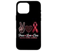 Peace Love cura il mieloma multiplo consapevolezza uomini donne bambini Custodia per iPhone 16 Pro Max