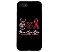 Peace Love cura il mieloma multiplo consapevolezza uomini donne bambini Custodia per iPhone SE (2020) / 7 / 8