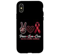 Peace Love cura il mieloma multiplo consapevolezza uomini donne bambini Custodia per iPhone X/XS