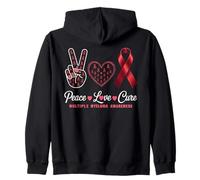 Peace Love cura il mieloma multiplo consapevolezza uomini donne bambini Felpa con Cappuccio