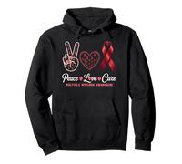 Peace Love cura il mieloma multiplo consapevolezza uomini donne bambini Felpa con Cappuccio