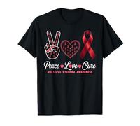 Peace Love cura il mieloma multiplo consapevolezza uomini donne bambini Maglietta