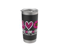 Peace Love Cure Consapevolezza del cancro al seno Bicchiere termico in acciaio inox doppia parete
