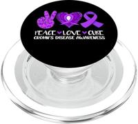 Peace Love Cure Crohn Disease Awareness Ribbon Speranza PopSockets PopGrip per MagSafe