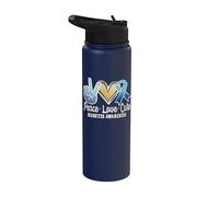 Peace Love Cure Diabetes Awareness Stainless Steel Insulated Water Bottle