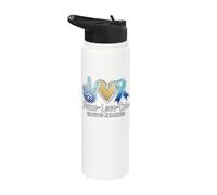 Peace Love Cure Diabetes Awareness Stainless Steel Insulated Water Bottle