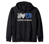 Peace Love Cure Diabetes Awareness T2D Diabetes Felpa con Cappuccio