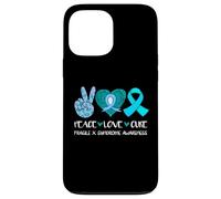 Peace Love Cure Fragile X Syndrome Consapevolezza Nastro Teal Custodia per iPhone 13 Pro Max