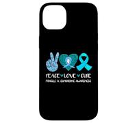 Peace Love Cure Fragile X Syndrome Consapevolezza Nastro Teal Custodia per iPhone 14 Plus