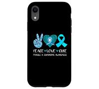 Peace Love Cure Fragile X Syndrome Consapevolezza Nastro Teal Custodia per iPhone XR