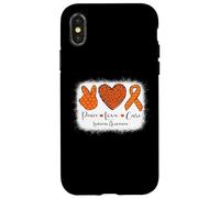 Peace Love Cure - Nastro arancione per la consapevolezza della leucemia Custodia per iPhone X/XS