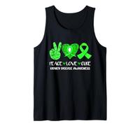 Peace Love Cure - Nastro Verde per la consapevolezza delle malattie renali Canotta