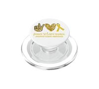 Peace Love Cure Ribbon Childhood Cancer Awareness PopSockets PopGrip per MagSafe
