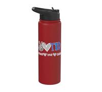 Peace Love Cure Type One Diabetes Awareness T1D Stainless Steel Insulated Water Bottle