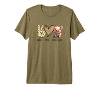 Peace Love Cute Show Pig Lover Maglietta Premium