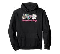 Peace Love Dogs Pet Dog Mom Dad Owner Lover Animal Felpa con Cappuccio