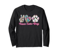 Peace Love Dogs Pet Dog Mom Dad Owner Lover Animal Maglia a Manica
