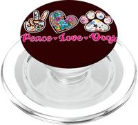 Peace Love Dogs Pet Dog Mom Dad Owner Lover Animal PopSockets PopGrip per MagSafe
