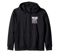 Peace Love Dogs Proprietario di Animali Domestici e Amante degli Animali Felpa con Cappuccio
