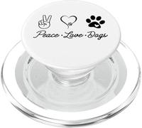 Peace Love Dogs, simpatico cane con zampa e cuore PopSockets PopGrip per MagSafe