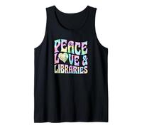 Peace Love E Biblioteche Cuore E Libri Grafico Canotta