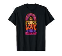 Peace Love e Rap melodico Bohemian Rainbow Maglietta