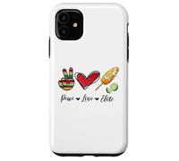 Peace Love Elote Corn Cob Funny Food Elotes Leopard Womens Custodia per iPhone 11