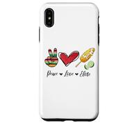 Peace Love Elote Corn Cob Funny Food Elotes Leopard Womens Custodia per iPhone XS Max