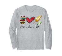 Peace Love Elote Corn COB Funny Food Elotes Leopard Womens Maglia a Manica