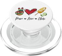 Peace Love Elote Corn Cob Funny Food Elotes Leopard Womens PopSockets PopGrip per MagSafe