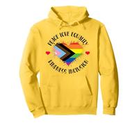 Peace Love Equality Kindness Inclusion Progress Rainbow LGBT Felpa con Cappuccio