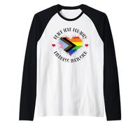 Peace Love Equality Kindness Inclusion Progress Rainbow LGBT Maglia con Maniche Raglan
