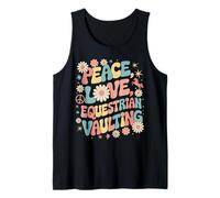 Peace Love Equestrian Vaulting anni '70 Hippie Retro Equestre Canotta