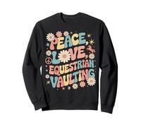 Peace Love Equestrian Vaulting anni '70 Hippie Retro Equestre Felpa