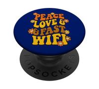 Peace Love Fast WiFi Non pagato Supporto Tecnico Retro Vintage PopSockets PopGrip Adesivo