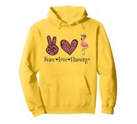 Peace Love Flamingo Tropical Bird Flamingo Amanti Felpa con Cappuccio