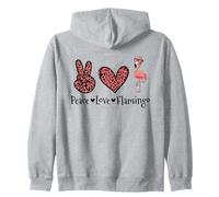 Peace Love Flamingo Tropical Bird Flamingo Amanti Felpa con Cappuccio