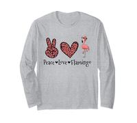 Peace Love Flamingo Tropical Bird Flamingo Amanti Maglia a Manica
