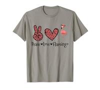 Peace Love Flamingo Tropical Bird Flamingo Amanti Maglietta