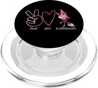 Peace Love Flamingoween Rosa Acquerello Flamingo PopSockets PopGrip per MagSafe