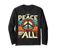 Peace & Love for Everyone Design Vintage Unity Freedom Fun Maglia a Manica