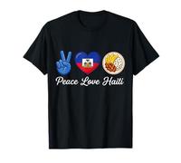 Peace Love Griot Amante del Cibo haitiano Maglietta
