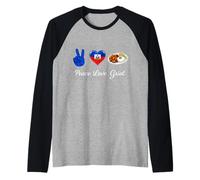 Peace Love Griot Haiti Cibo Maglia con Maniche Raglan