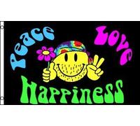 Peace Love Happiness Bandiera All'Aperto 90X150Cm Resistenti Banner Tutte Le Stagioni Bandiera Per Camera Da Letto Interni Esterni