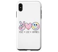 Peace Love Happiness Rainbow Tie Dye Smile Face Happy Face Custodia per iPhone XS Max