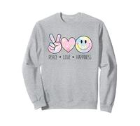 Peace Love Happiness Rainbow Tie Dye Smile Face Happy Face Felpa